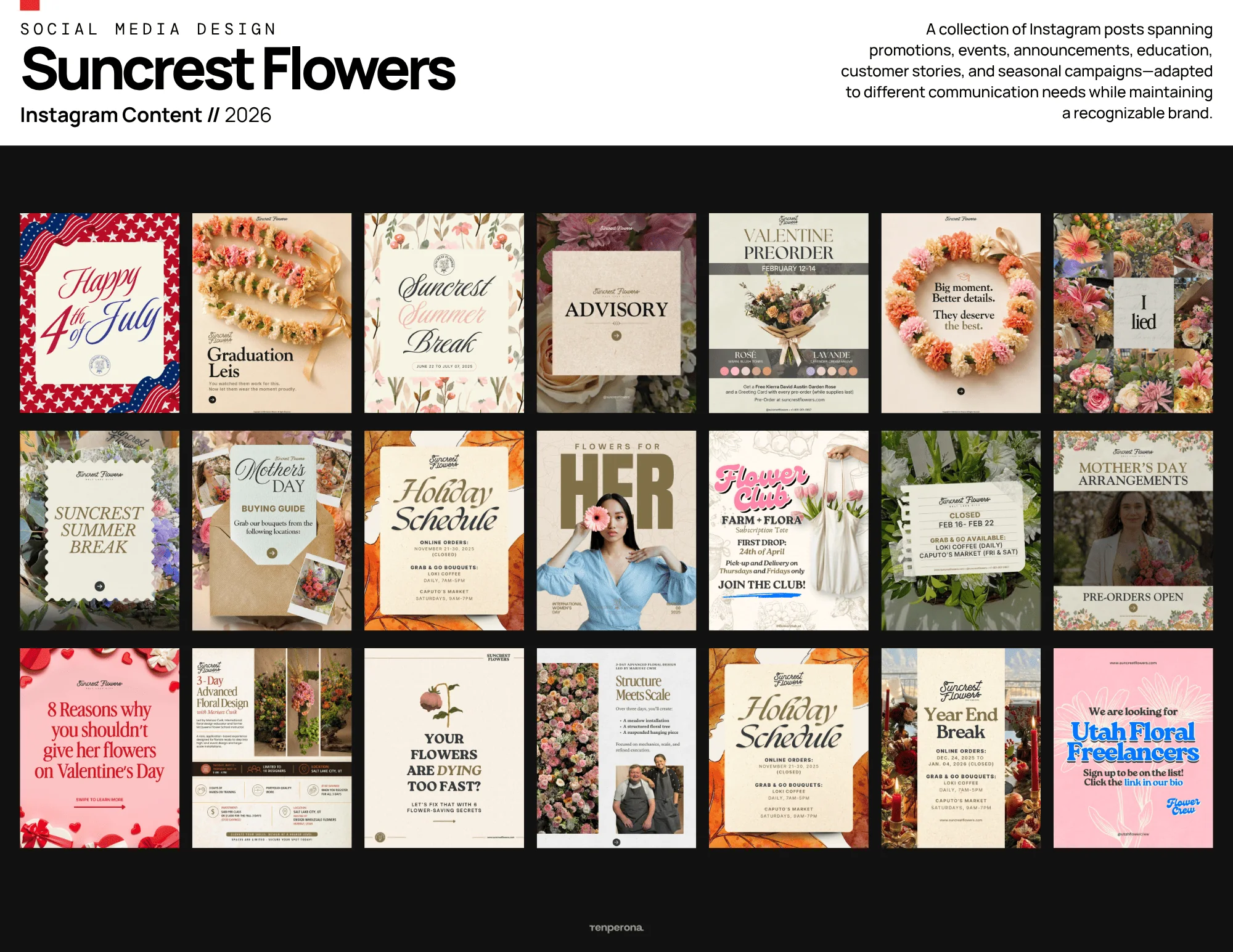 Suncrest Flowers, Instagram Content