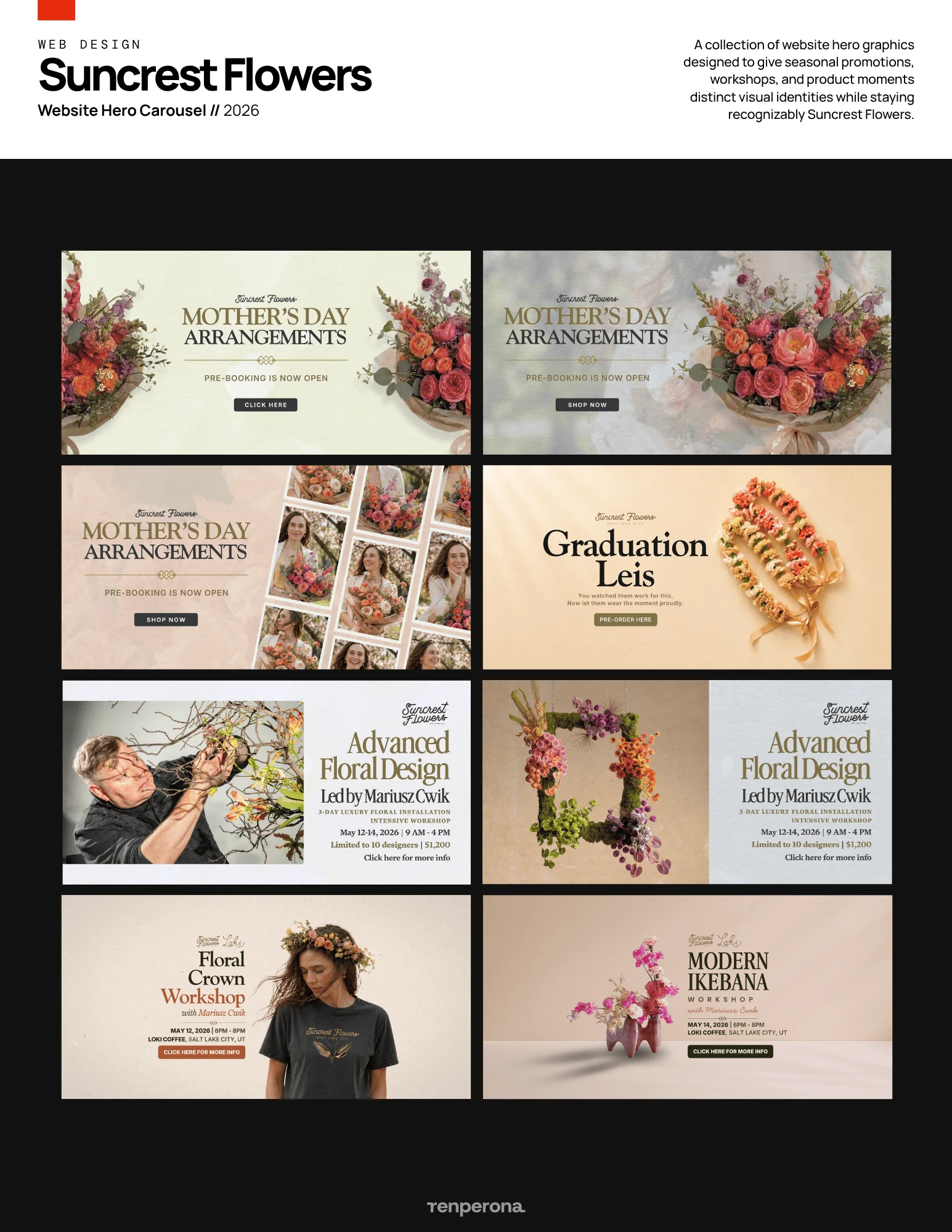 Suncrest Flowers, Website Hero Carousel